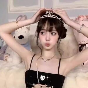 Delicate Crystal Tiara Headband in Silver